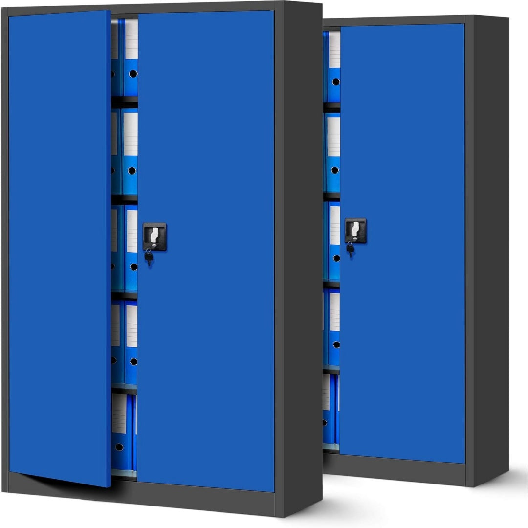 Linea essenziale armadi archivio in metallo blu