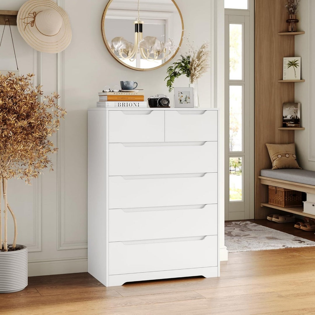 Finitura armoniosa como e cassettiere in legno bianco