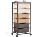 Profilo moderno carrelli portaoggetti con cassetti in legno marrone