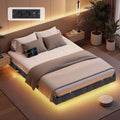 Soluzione funzionale strutture letto illuminato grigio