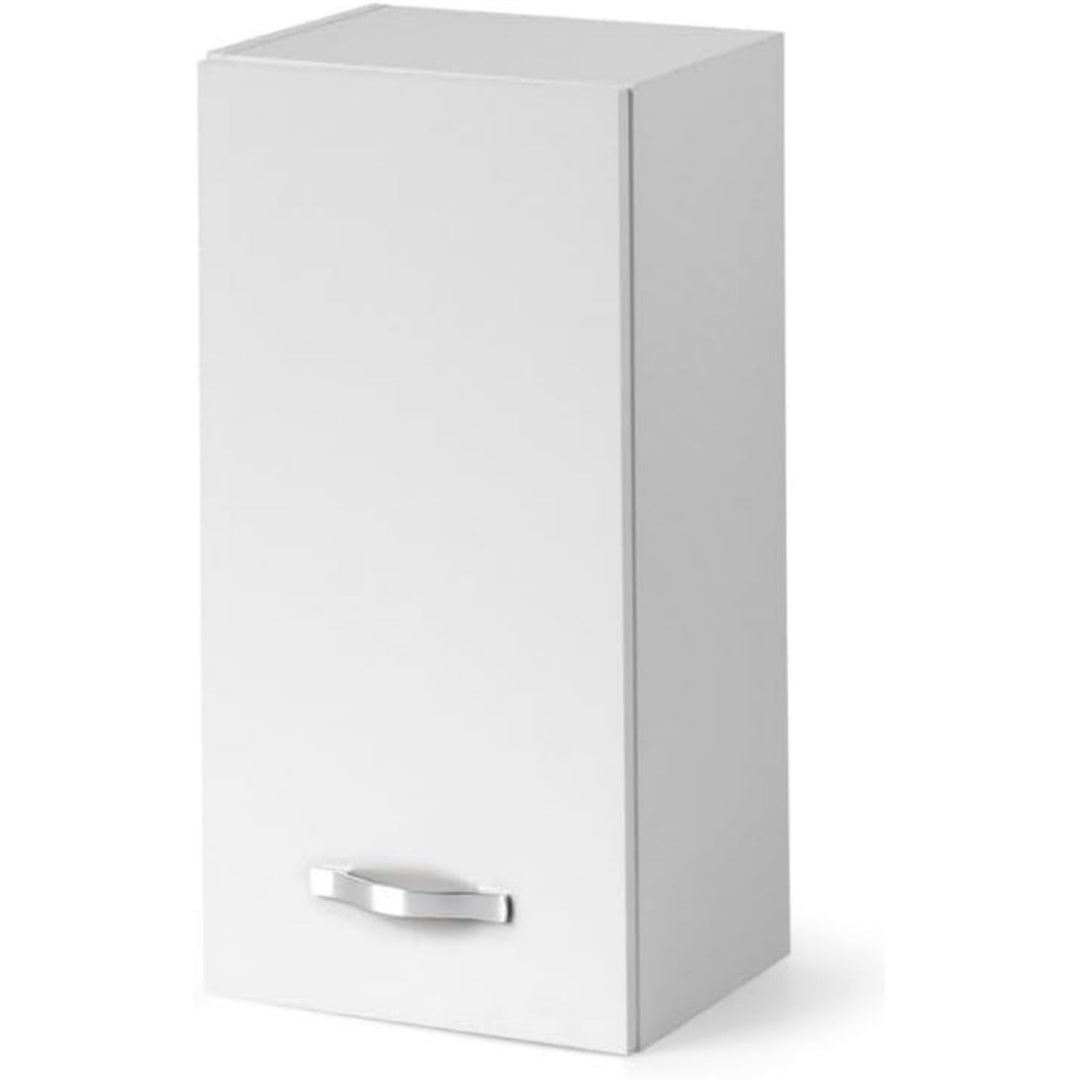 Linea essenziale mobili a muro in legno con contenitore bianco