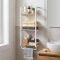 Linea essenziale portasciugamani da terra da parete bianco