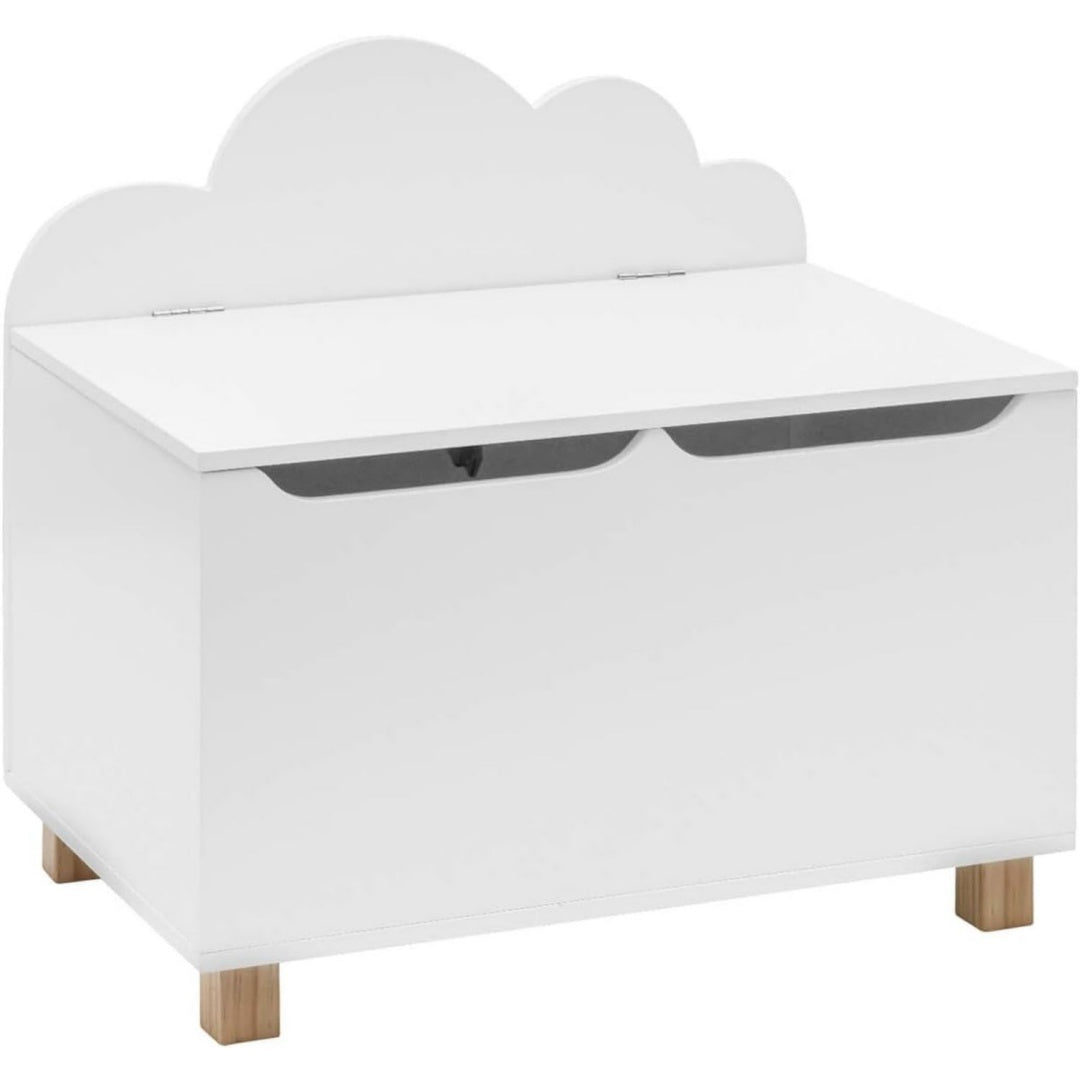 Arredo contemporaneo cassapanche in legno con contenitore bianco
