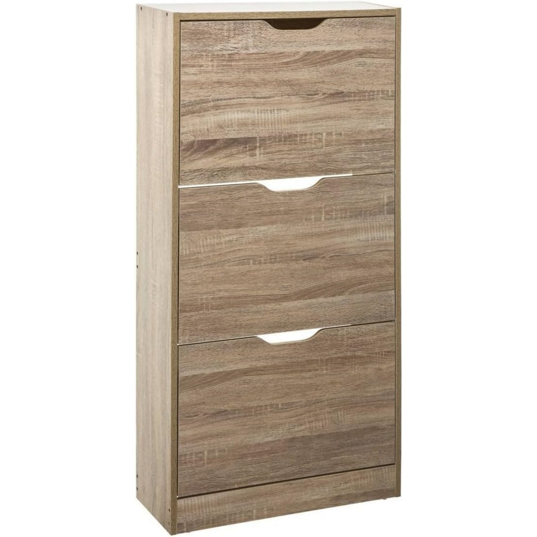 Linea essenziale scarpiere in legno rosso
